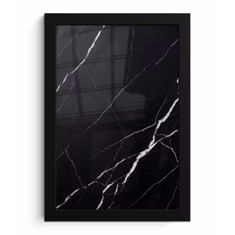 Marmer - Patroon - Abstract - Modern - Zwart fotolijst zwart zonder passe partout klein -3d