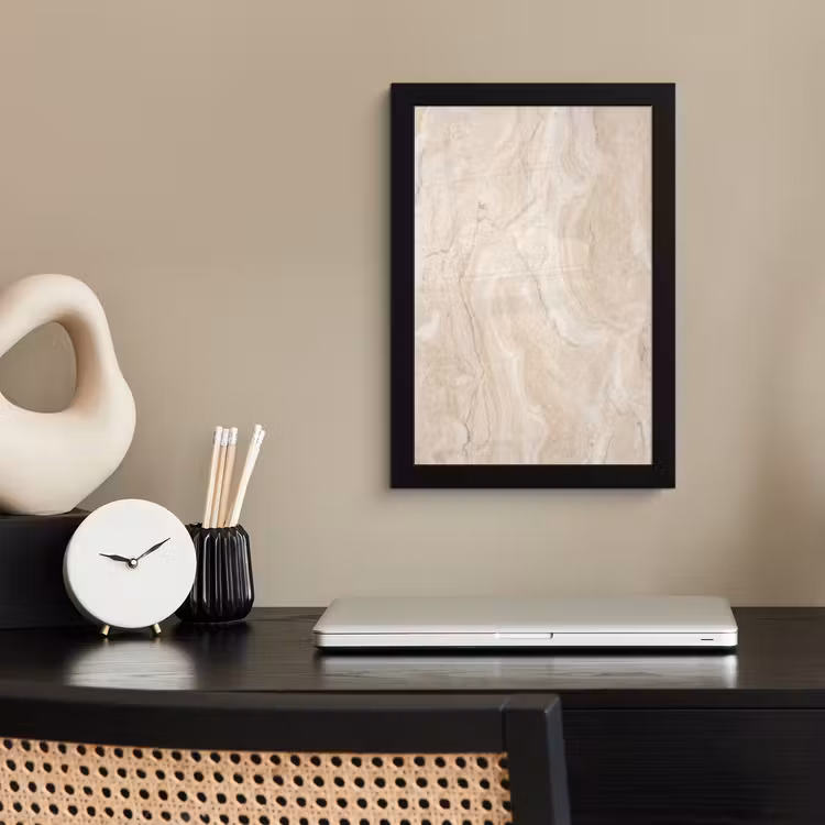 Marmer - Patroon - Beige - Steen - Abstract fotolijst zwart zonder passe partout klein -sfeer1