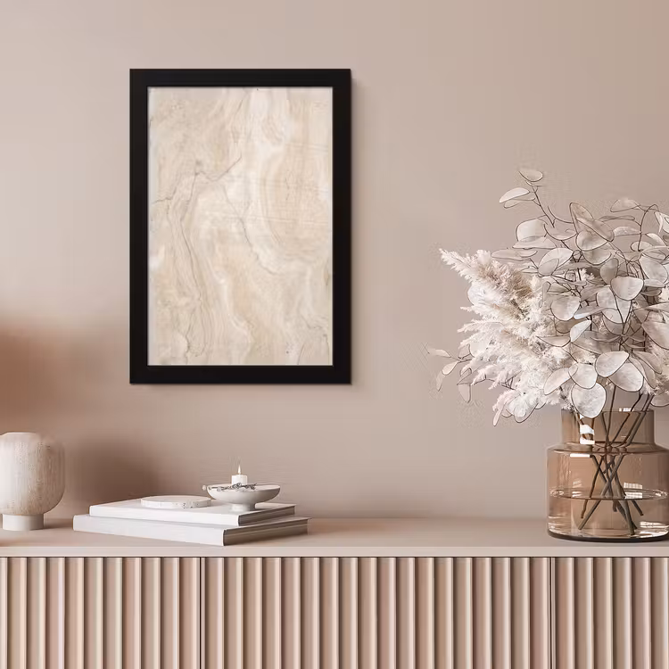 Marmer - Patroon - Beige - Steen - Abstract fotolijst zwart zonder passe partout klein -sfeer5