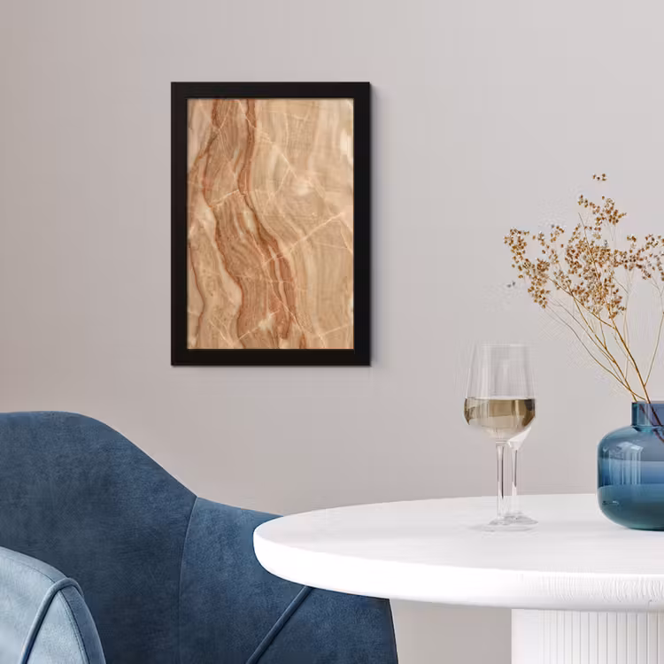 Marmer - Ader - Natuur - Abstract - Beige fotolijst zwart zonder passe partout klein -sfeer4