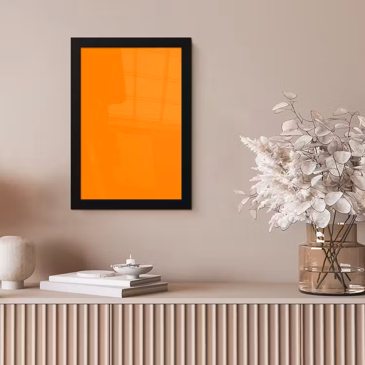 Marigold - Glow - Oranje fotolijst zwart zonder passe partout klein 224 -sfeer5