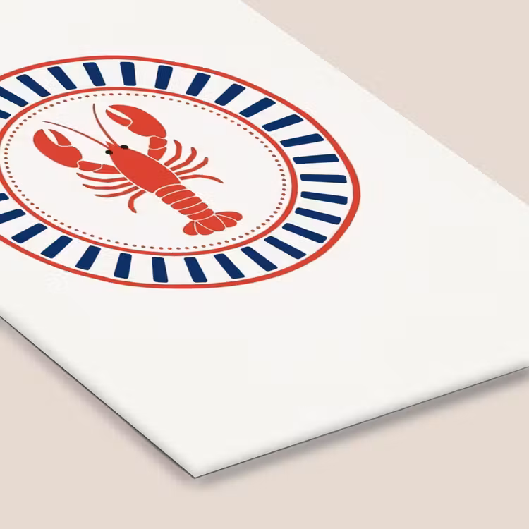 Zeeleven - Kreeft - Embleem - Grafisch - Rood fotolijst zwart zonder passe partout klein -zsfeer6