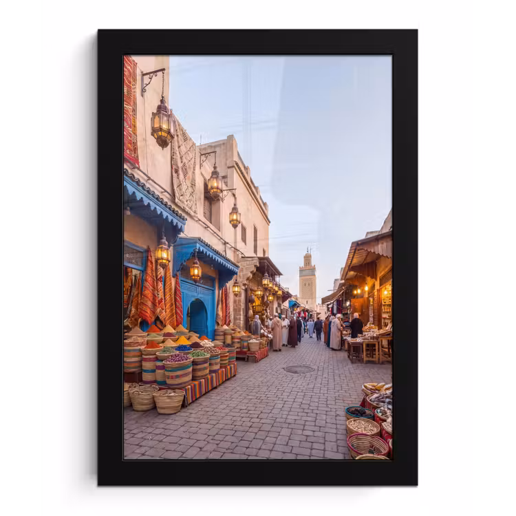 Framed Prints - Market - Oriental - Colorful - Markt - Oosters - Kleurrijk fotolijst zwart zonder passe partout klein
