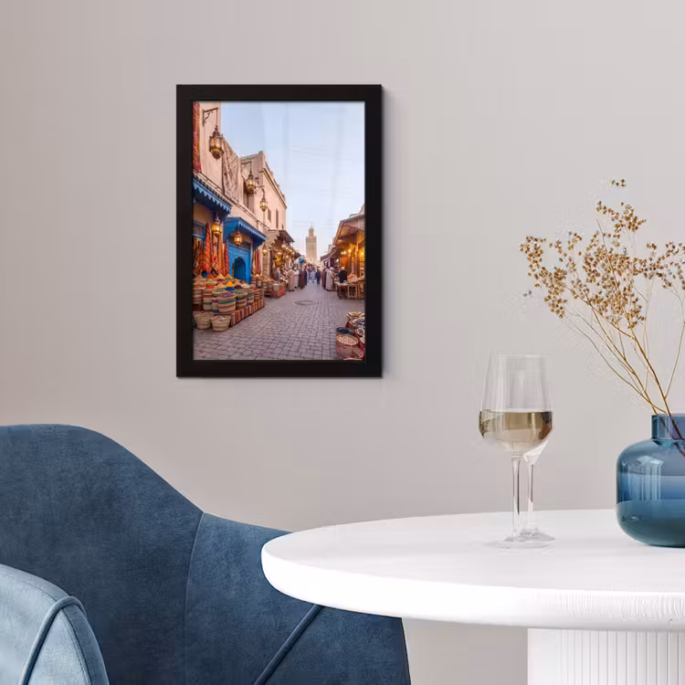Framed Prints - Market - Oriental - Colorful - Markt - Oosters - Kleurrijk fotolijst zwart zonder passe partout klein