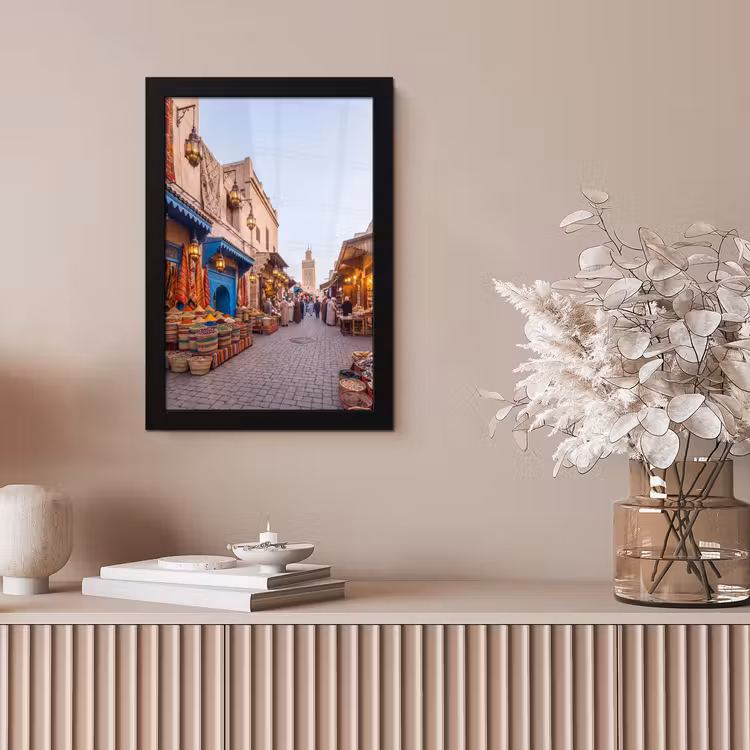 Framed Prints - Market - Oriental - Colorful - Markt - Oosters - Kleurrijk fotolijst zwart zonder passe partout klein