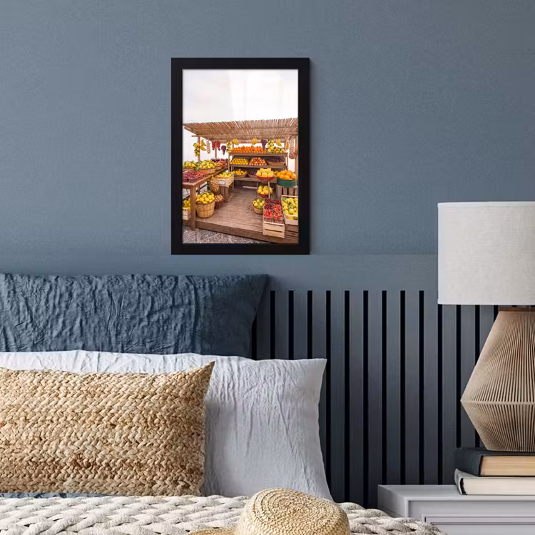 Framed Prints - Market Stall - Fruit - Fresh - Marktkraam - Fruit - Vers fotolijst zwart zonder passe partout klein