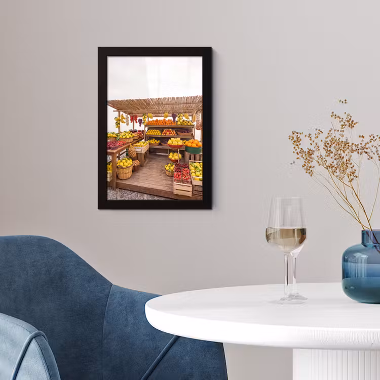 Framed Prints - Market Stall - Fruit - Fresh - Marktkraam - Fruit - Vers fotolijst zwart zonder passe partout klein