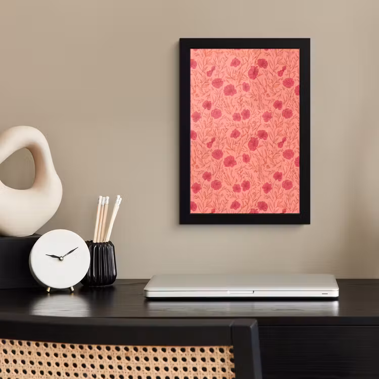 Weidebloemen - Romantisch - Roze fotolijst zwart zonder passe partout klein 224 -sfeer1