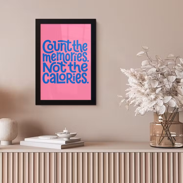 Memories - Roze - Blauw - Quote fotolijst zwart zonder passe partout klein -sfeer5