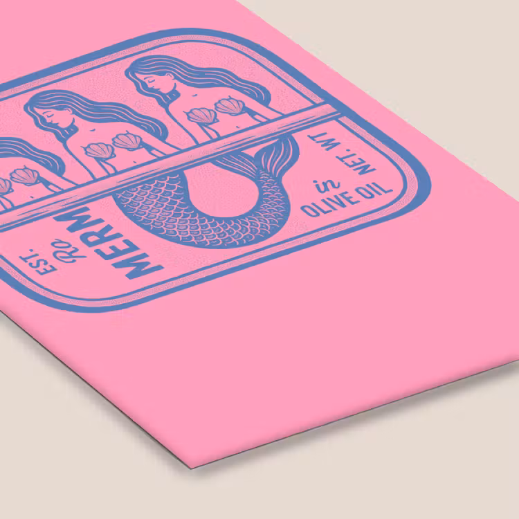 Meermin - Sardineblik - Illustratie - Roze - Retro fotolijst zwart zonder passe partout klein -zsfeer6