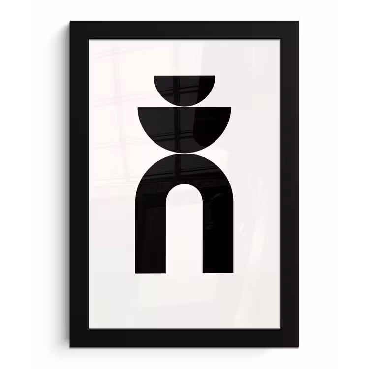 Framed Prints - Minimalist - Art - White - Minimalistisch - Kunst - Wit fotolijst zwart zonder passe partout klein