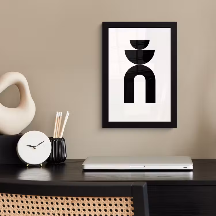 Framed Prints - Minimalist - Art - White - Minimalistisch - Kunst - Wit fotolijst zwart zonder passe partout klein