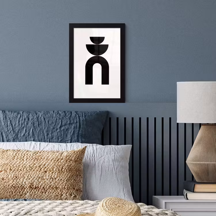Framed Prints - Minimalist - Art - White - Minimalistisch - Kunst - Wit fotolijst zwart zonder passe partout klein