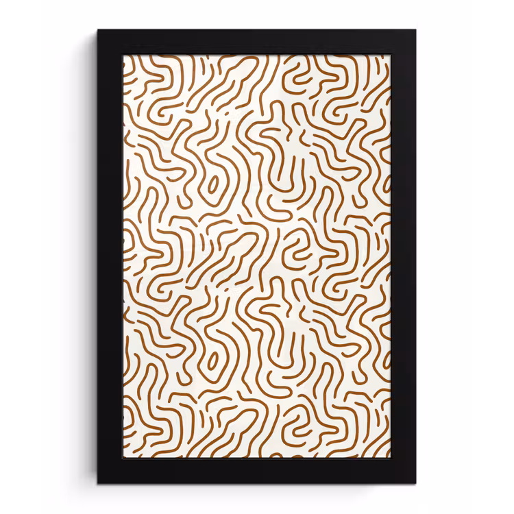 Minimalistisch - Patroon - Terracotta fotolijst zwart zonder passe partout klein 224 -3d
