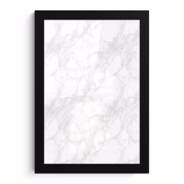 Minimalistisch - Wit - Grijze aders fotolijst zwart zonder passe partout klein 224 -3d