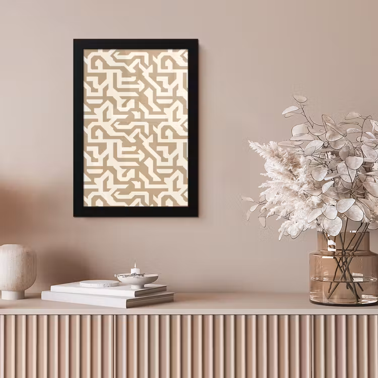 Modern - Abstract - Beige fotolijst zwart zonder passe partout klein 224 -sfeer5