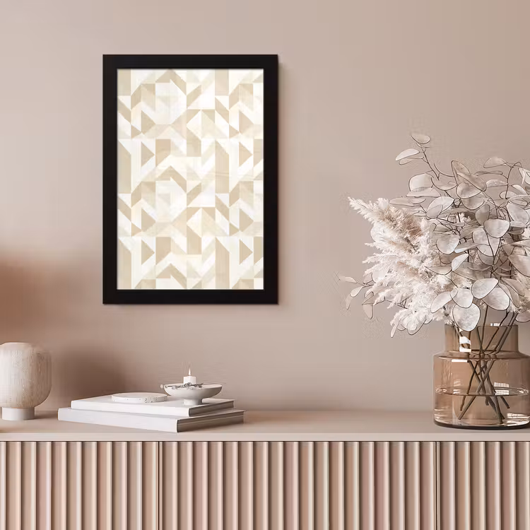 Modern - Abstract - Beige fotolijst zwart zonder passe partout klein 224 -sfeer5