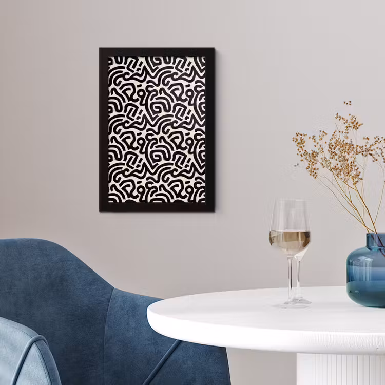 Modern - Abstract - Zwart fotolijst zwart zonder passe partout klein 224 -sfeer4