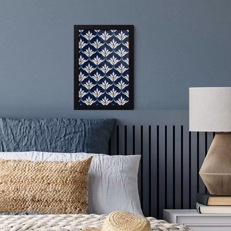 Modern - Ontwerp - Blauw fotolijst zwart zonder passe partout klein 224 -sfeer3
