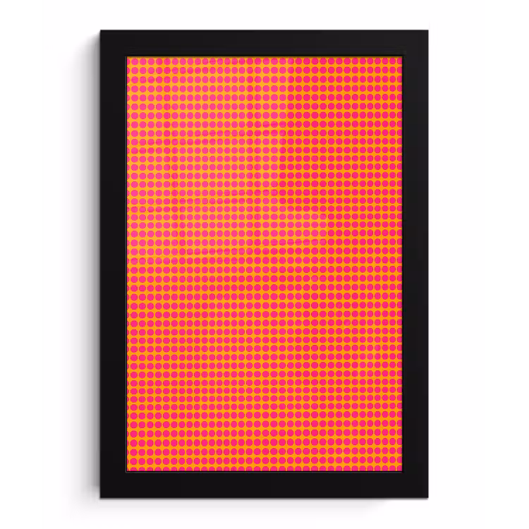Modern - Stippen - Oranje fotolijst zwart zonder passe partout klein 224 -3d