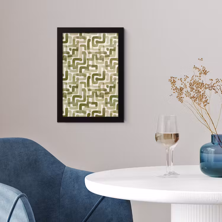 Modern - Grafisch - Groen fotolijst zwart zonder passe partout klein 224 -sfeer4