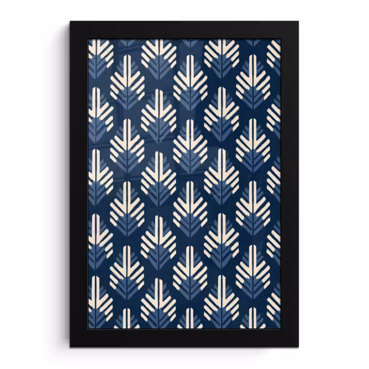 Modern - Patroon - Blauw fotolijst zwart zonder passe partout klein 224 -3d