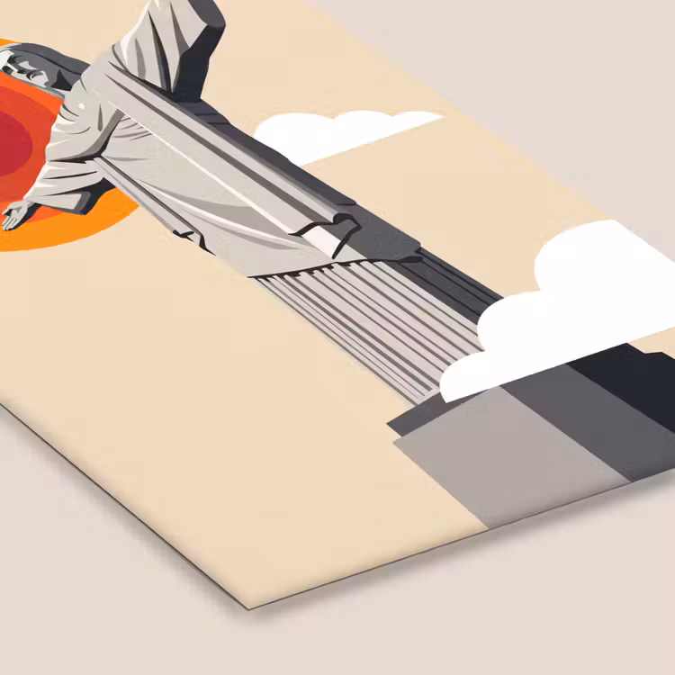 Monument - Stad - Zonsondergang - Minimalistisch - Oranje fotolijst zwart zonder passe partout klein -zsfeer6