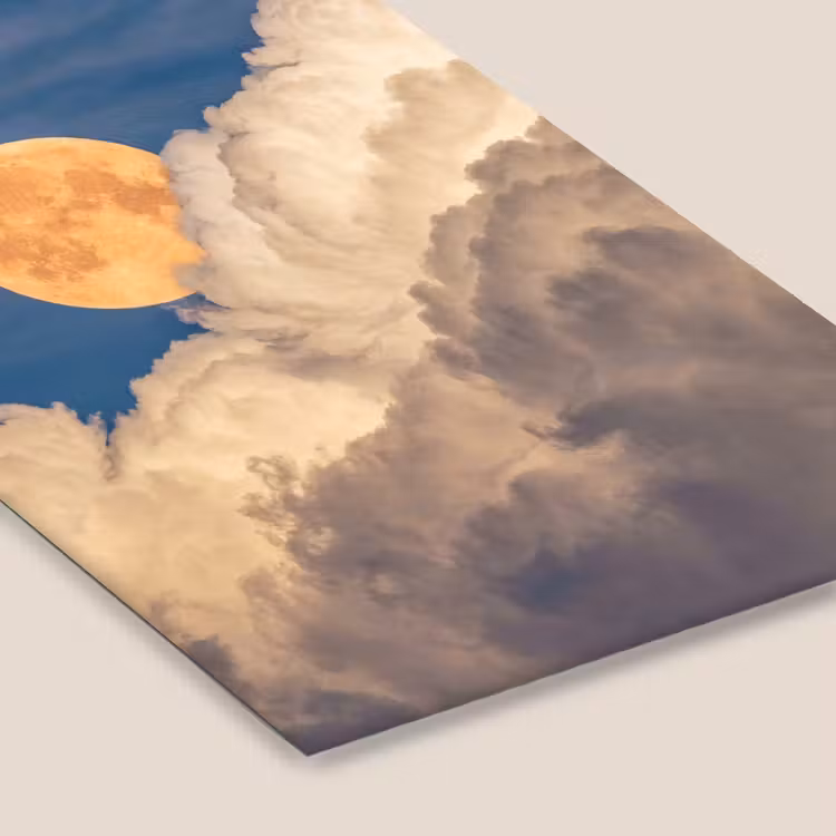 Maan - Wolken - Natuur - Oranje fotolijst zwart zonder passe partout klein -zsfeer6