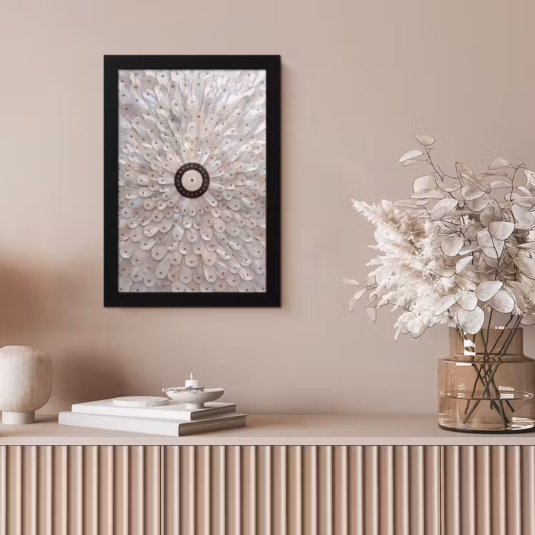 Parelmoer - Patroon - Decoratie - Ambacht - Wit fotolijst zwart zonder passe partout klein -sfeer5
