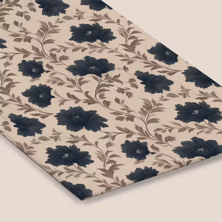 Motief - Bloemen - Zwart - Beige fotolijst zwart zonder passe partout klein 224 -zsfeer6