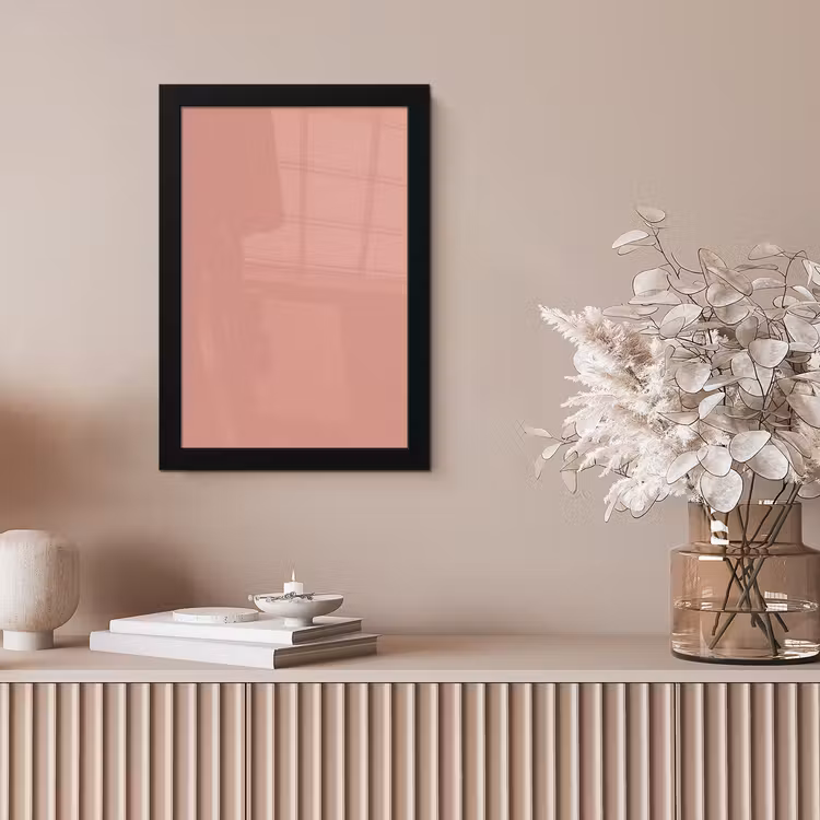 Muted - Salmon - Koraal fotolijst zwart zonder passe partout klein 224 -sfeer5