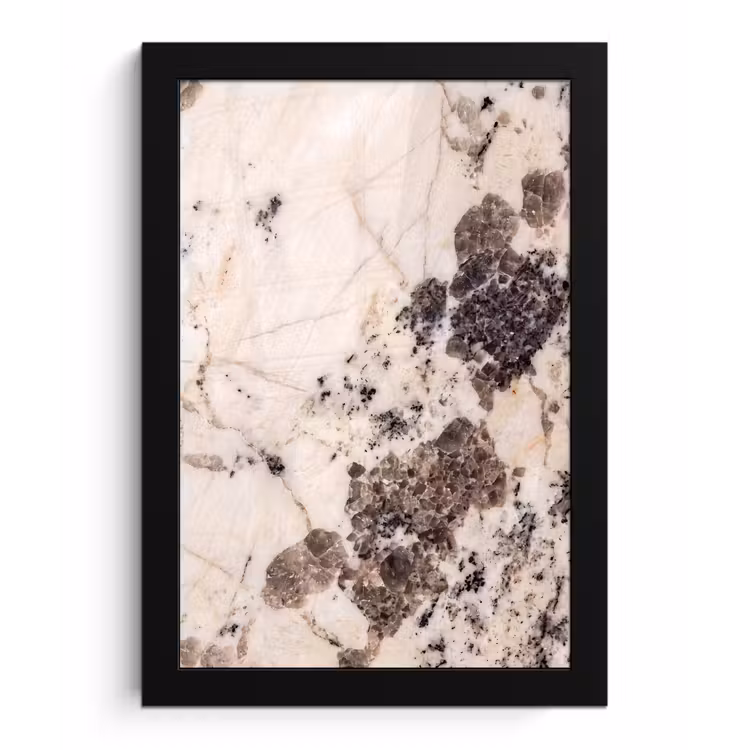Natuursteen - Patroon - Abstract - Beige - Grijs fotolijst zwart zonder passe partout klein -3d