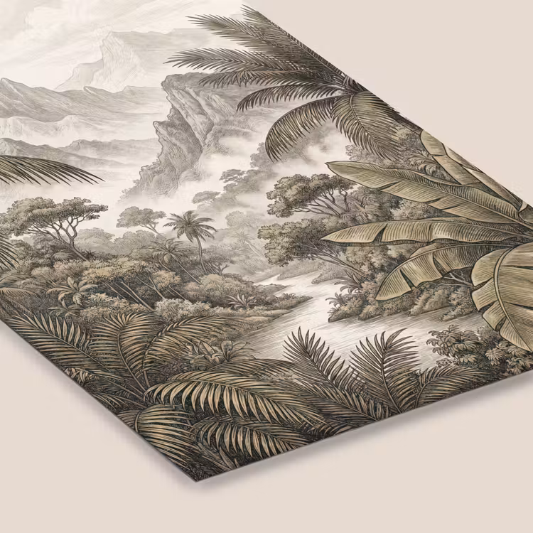 Natuur - Bergen - Rivier - Tropisch - Vintage fotolijst zwart zonder passe partout klein -zsfeer6