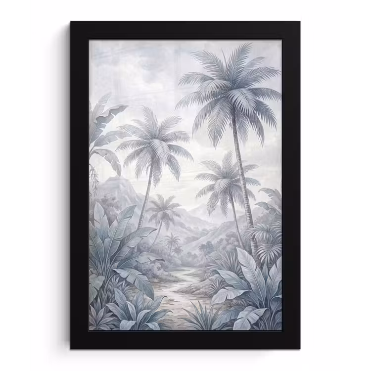 Natuur - Boom - Tropisch - Landschap - Blauw fotolijst zwart zonder passe partout klein -3d