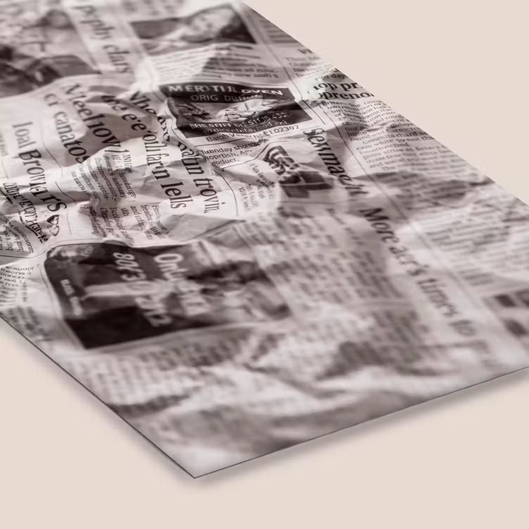 Krant - Gekreukeld - Textuur - Vintage - Zwart-wit fotolijst zwart zonder passe partout klein -zsfeer6