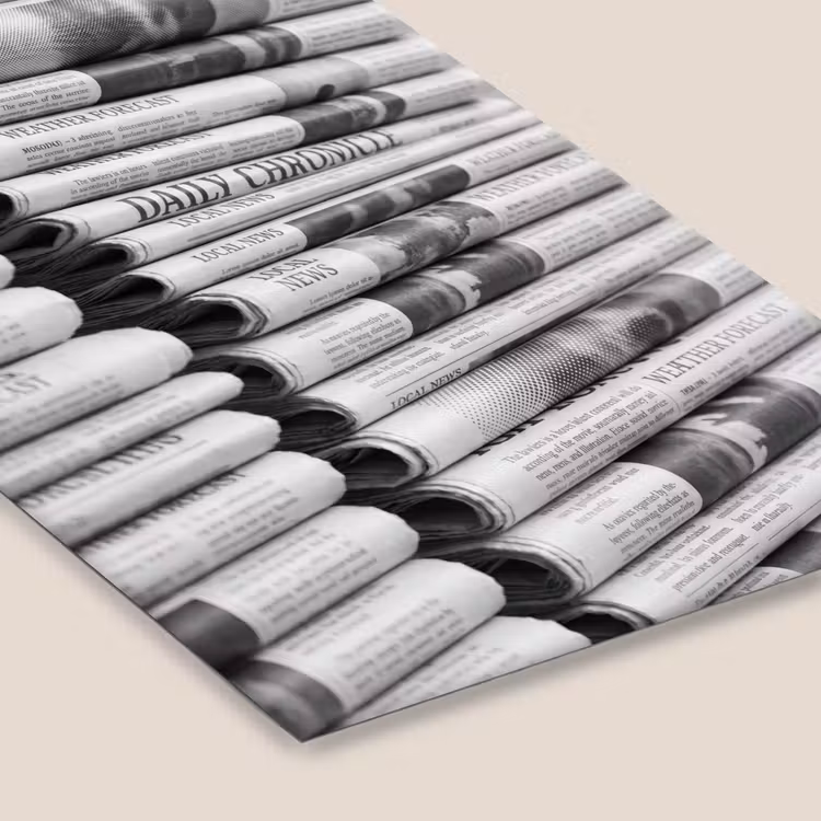 Krant - Stapel - Nieuws - Zwart-wit - Media fotolijst zwart zonder passe partout klein -zsfeer6