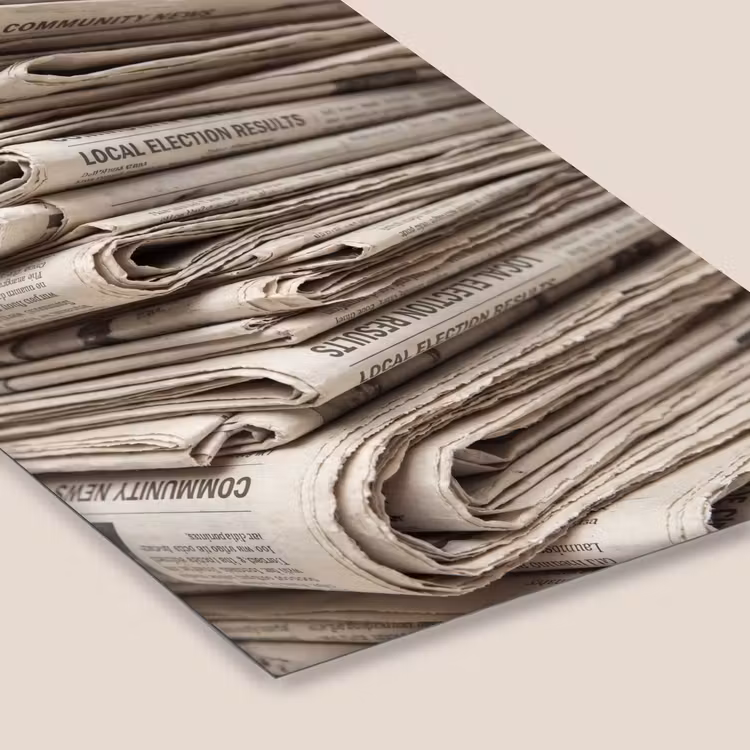 Kranten - Stapel - Nieuws - Vintage - Beige fotolijst zwart zonder passe partout klein -zsfeer6