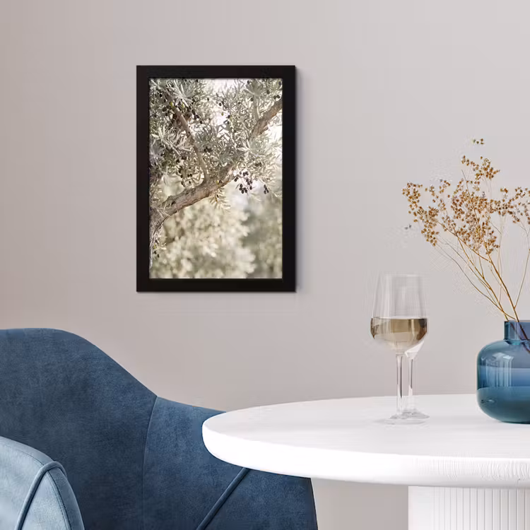 Framed Prints - Olive tree - branch - green - Olijfboom - tak - groen fotolijst zwart zonder passe partout klein