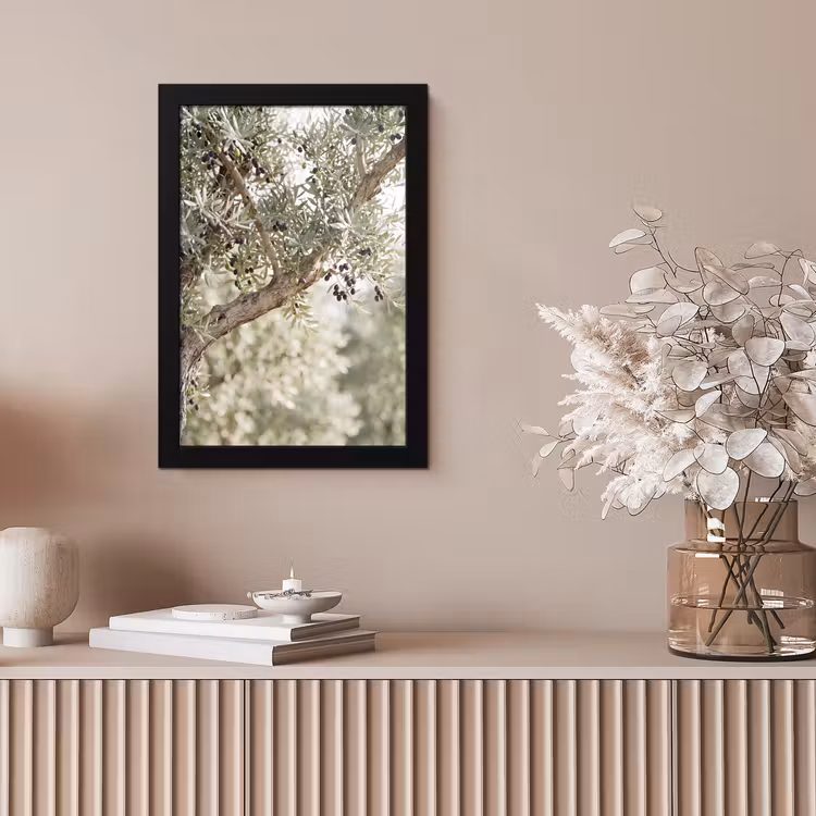 Framed Prints - Olive tree - branch - green - Olijfboom - tak - groen fotolijst zwart zonder passe partout klein