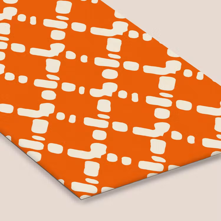Oranje - Ruitpatroon - Wit fotolijst zwart zonder passe partout klein 224 -zsfeer6