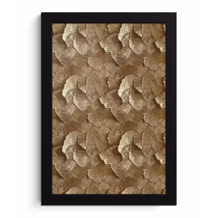 Organisch - Patroon - Bladeren - Goud fotolijst zwart zonder passe partout klein 224 -3d