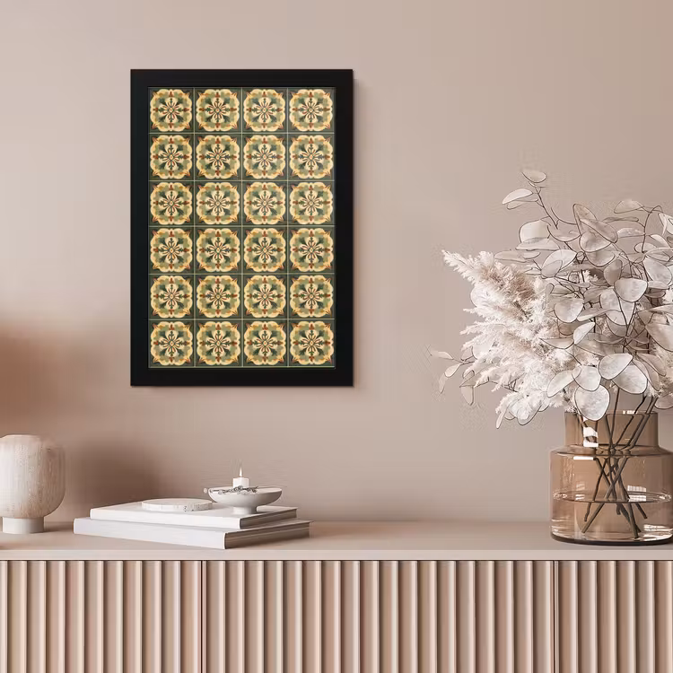 Ornament - Patroon - Groen fotolijst zwart zonder passe partout klein 224 -sfeer5