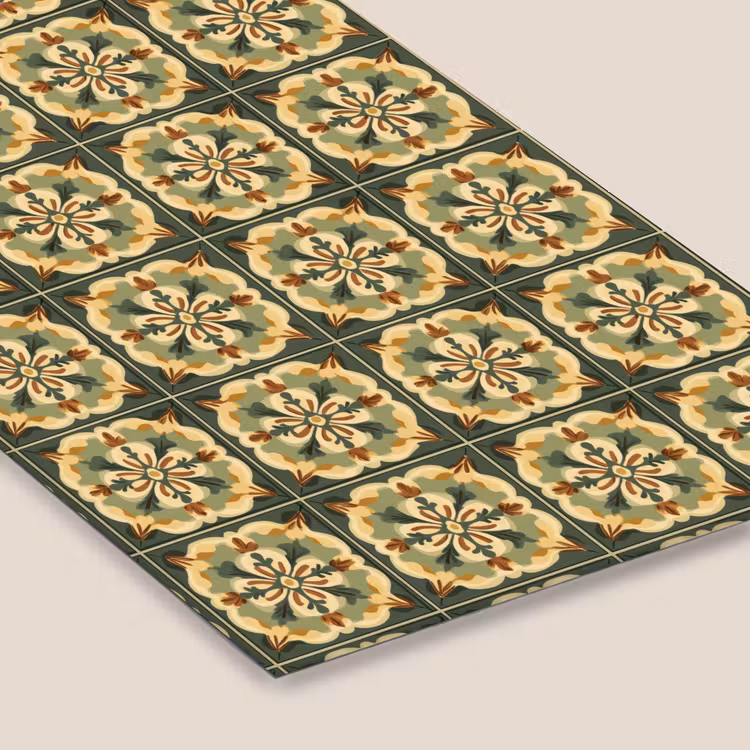Ornament - Patroon - Groen fotolijst zwart zonder passe partout klein 224 -zsfeer6