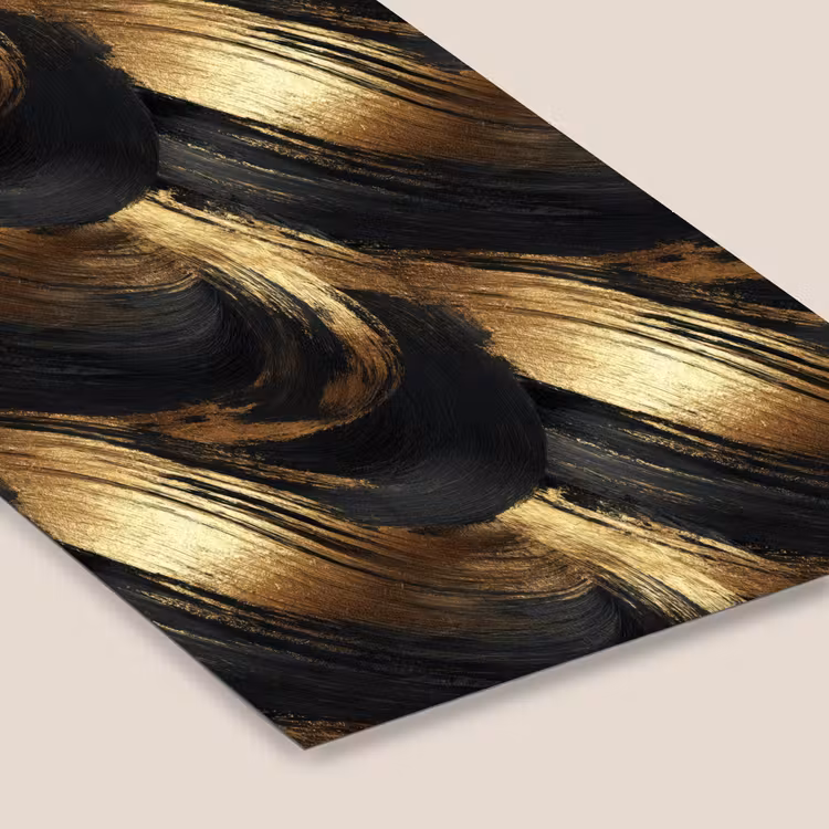 Verfstreken - Abstract - Goud - Zwart fotolijst zwart zonder passe partout klein 224 -zsfeer6