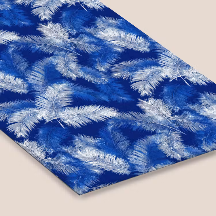 Palmblad - Patroon - Blauw fotolijst zwart zonder passe partout klein 224 -zsfeer6