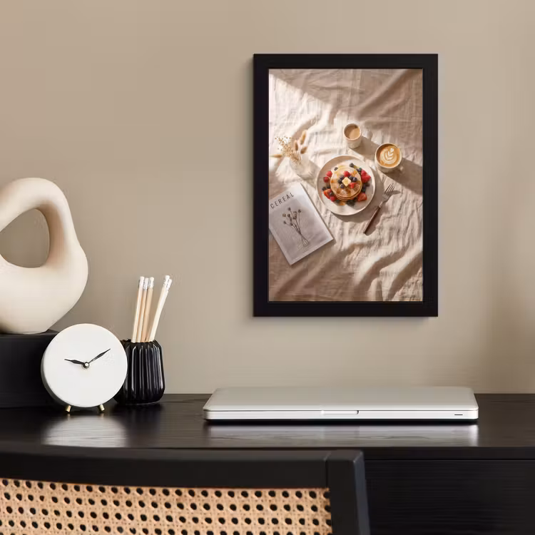 Pannenkoeken - Bessen - Ontbijt - Modern - Beige fotolijst zwart zonder passe partout klein -sfeer1