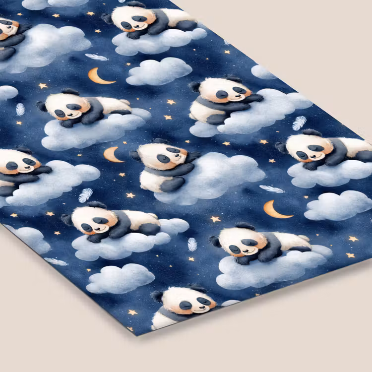 Panda's - Slapen - Blauw fotolijst zwart zonder passe partout klein 224 -zsfeer6