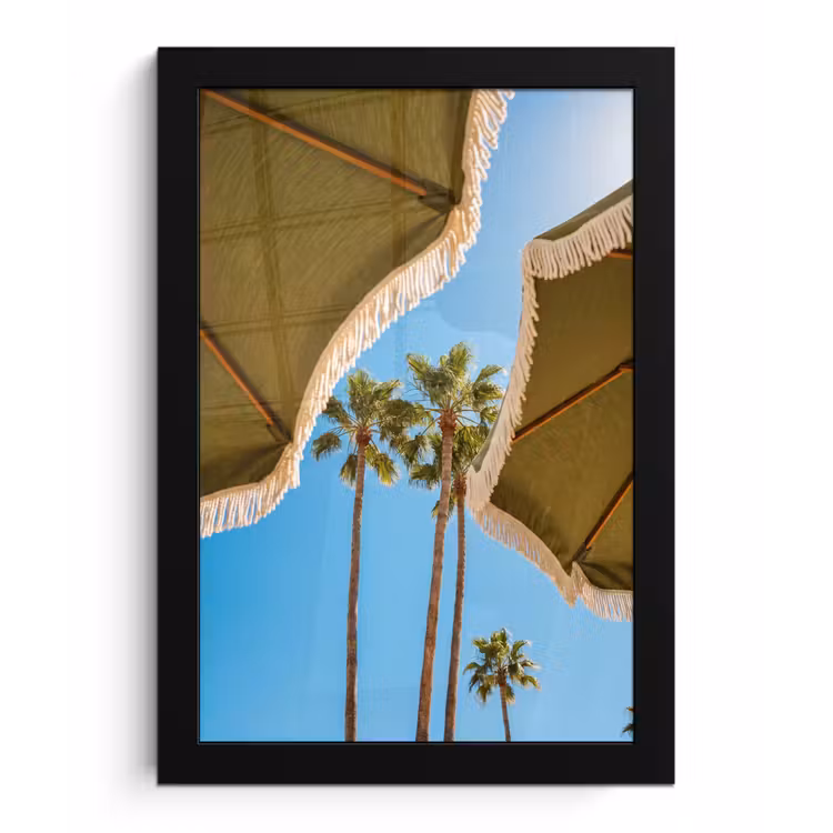 Parasol - Groen - Franjes - Zomer - Tropisch fotolijst zwart zonder passe partout klein -3d