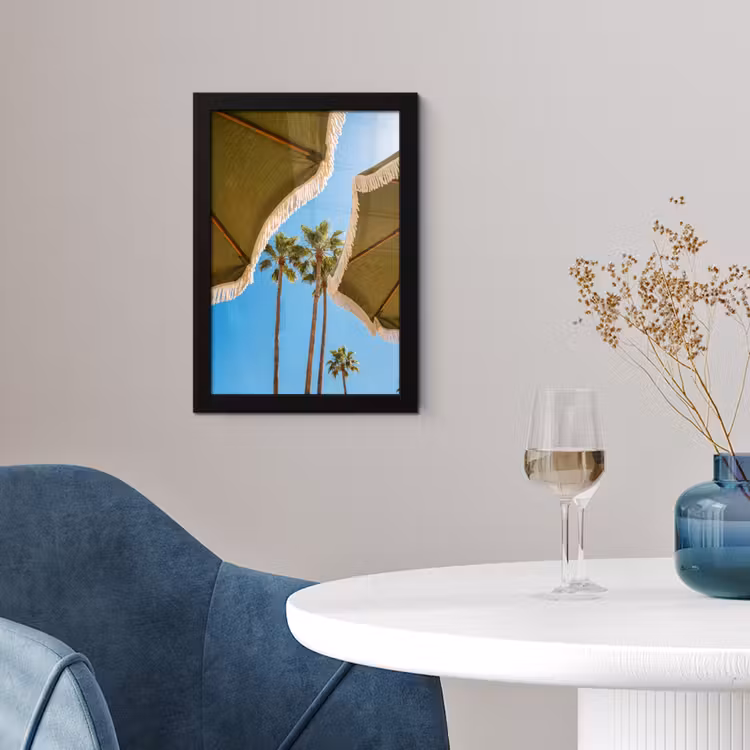 Parasol - Groen - Franjes - Zomer - Tropisch fotolijst zwart zonder passe partout klein -sfeer4