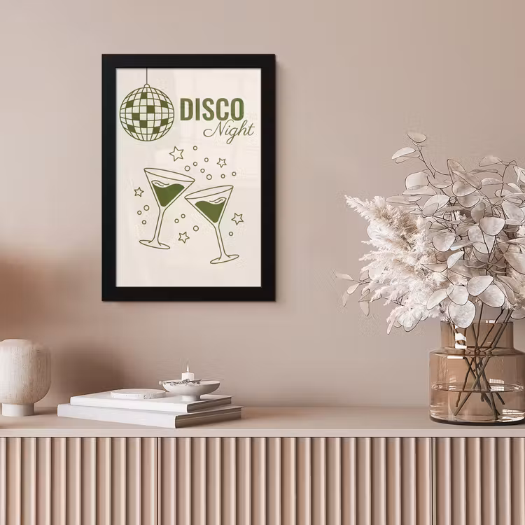 Feest - Disco - Drank - Illustratie - Groen fotolijst zwart zonder passe partout klein -sfeer5